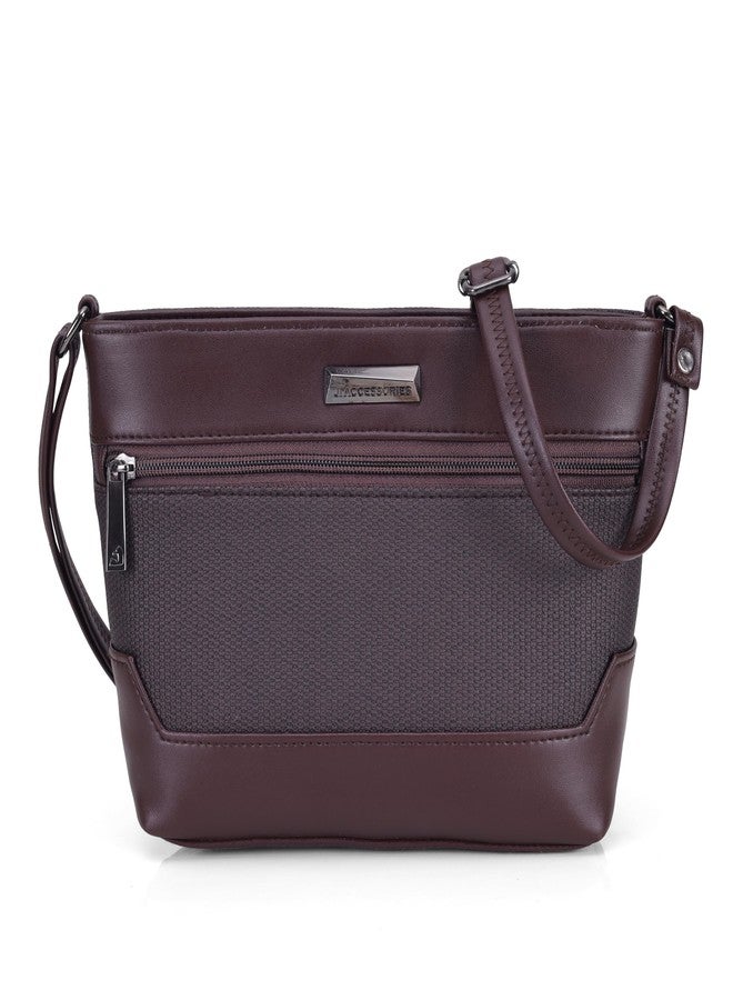 JI ACCESSORIES J I ACCESSORIES Sling Bag for Women - Stylish Crossbody Handbag for Travel, Office & Evening Use (MAROON) - Image 1
