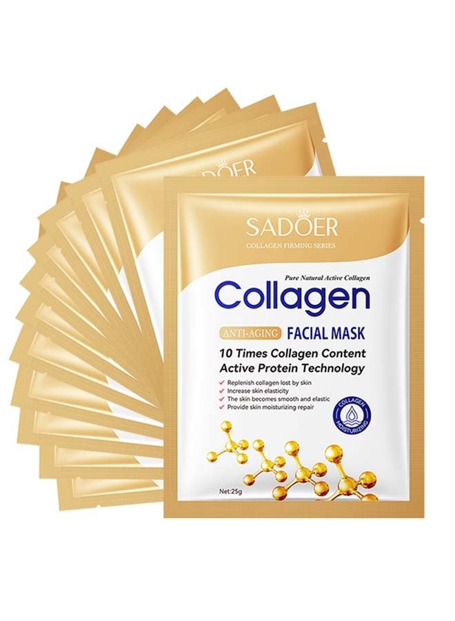 SADOER 12 PCS Korean Face Sheet Mask Skincare - Anti Aging, Wrinkle Hydrating, Firming Anti Aging Face Sheet Masksfor Men & Women - Brightening Facial Mask for All Skin Types - Image 1