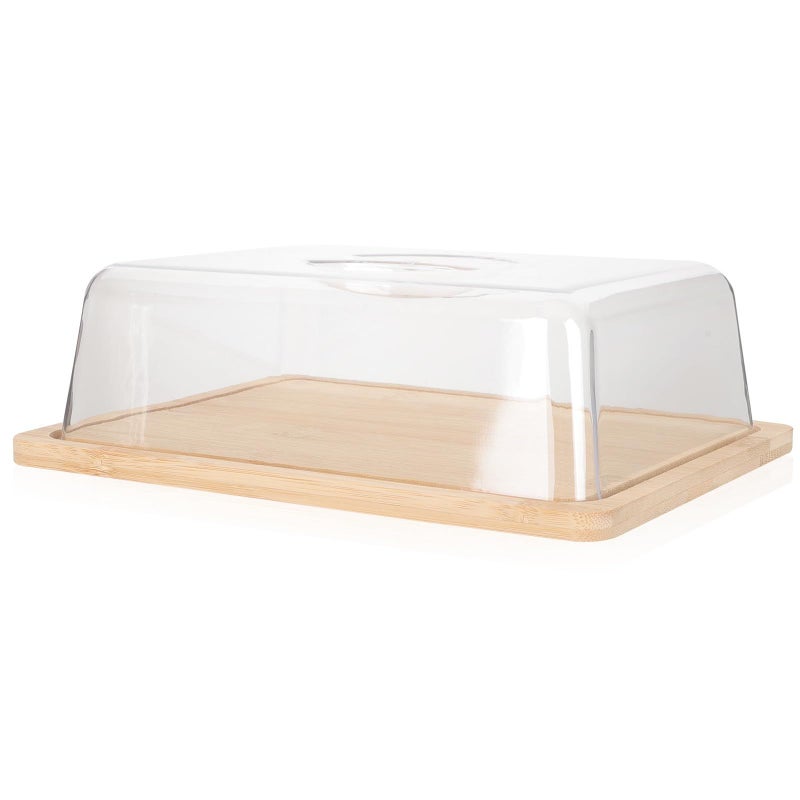 Butter Cheese Container with Lid 24x18.5x7.3cm Rectangle Refrigerator Serving Tray Handle - Image 2