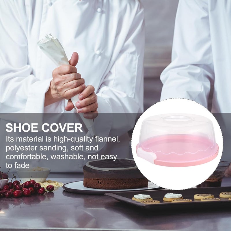 KICHOUSE Portable 10-inch Cake Carrier and Pink Plastic Cake Box with Handle Birthday Storage Container and Plate Cover for Party Use - Image 5