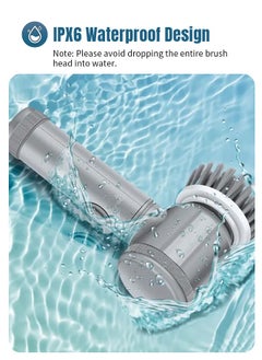 APEX Electric Spin Scrubber, Electric Cleaning Brush with 6 Replaceable Brush Heads, Handheld Electric Shower Scrubber for Bathtub, Floor, Wall, Tile, Toilet  - Image 5
