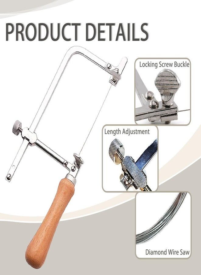 Yoodoyee 1PC steel frame top saw with 0.5mm diamond wire saw, used as a multifunctional manual tool for cutting marble, wood, stone and metal (Cutting Saw Blades+Wire 0.55mm) - Image 3
