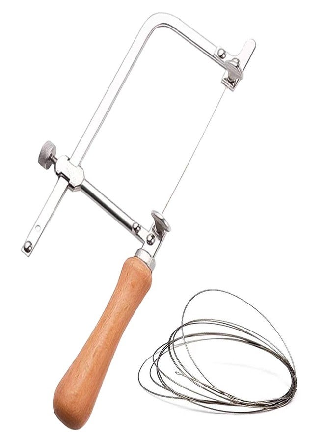 Yoodoyee 1PC steel frame top saw with 0.5mm diamond wire saw, used as a multifunctional manual tool for cutting marble, wood, stone and metal (Cutting Saw Blades+Wire 0.55mm) - Image 1