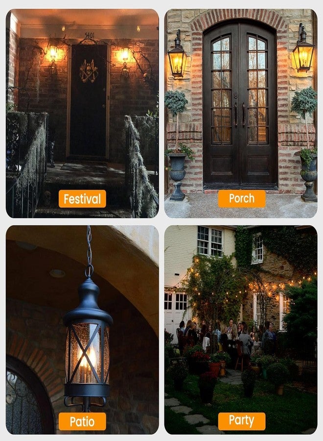Hompavo LED Flame Light Bulbs E26 Base, Upgraded 3 Modes Flickering Candle Bulbs for Halloween Christmas Party Porch Indoor & Outdoor Decoration - 6 Pack - Image 2