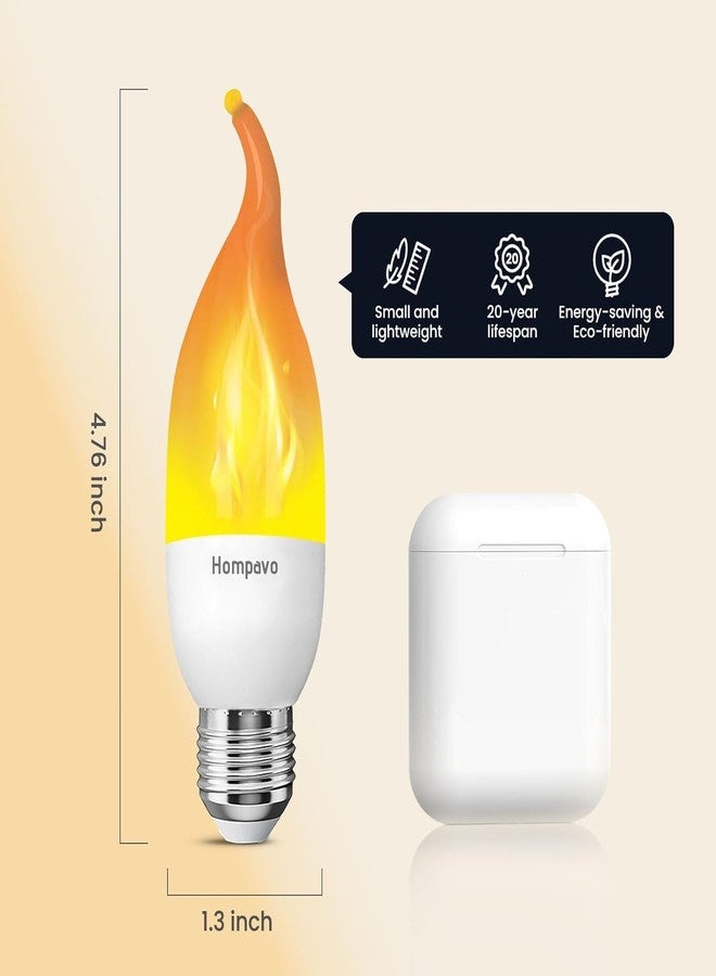 Hompavo LED Flame Light Bulbs E26 Base, Upgraded 3 Modes Flickering Candle Bulbs for Halloween Christmas Party Porch Indoor & Outdoor Decoration - 6 Pack - Image 5