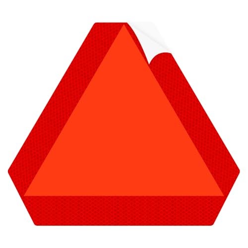 Sicol Plus Slow Moving Vehicle Sign (Pack of 01) Tractor Stickers, Golf Cart Accessories, smv signs UTV Tractor Reflective warning signs size 16 X 14 Inches Triangle Reflectors for Highway Safety - Image 1