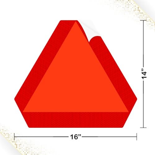 Sicol Plus Slow Moving Vehicle Sign (Pack of 01) Tractor Stickers, Golf Cart Accessories, smv signs UTV Tractor Reflective warning signs size 16 X 14 Inches Triangle Reflectors for Highway Safety - Image 2