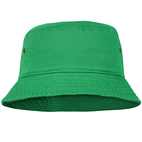 Falari Men Women Unisex Cotton Bucket Hat 100% Cotton Packable for Travel Fishing Hunting Summer Camp (L/XL, Kelly Green) - Image 2