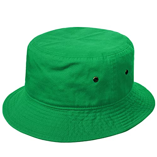 Falari Men Women Unisex Cotton Bucket Hat 100% Cotton Packable for Travel Fishing Hunting Summer Camp (L/XL, Kelly Green) - Image 4