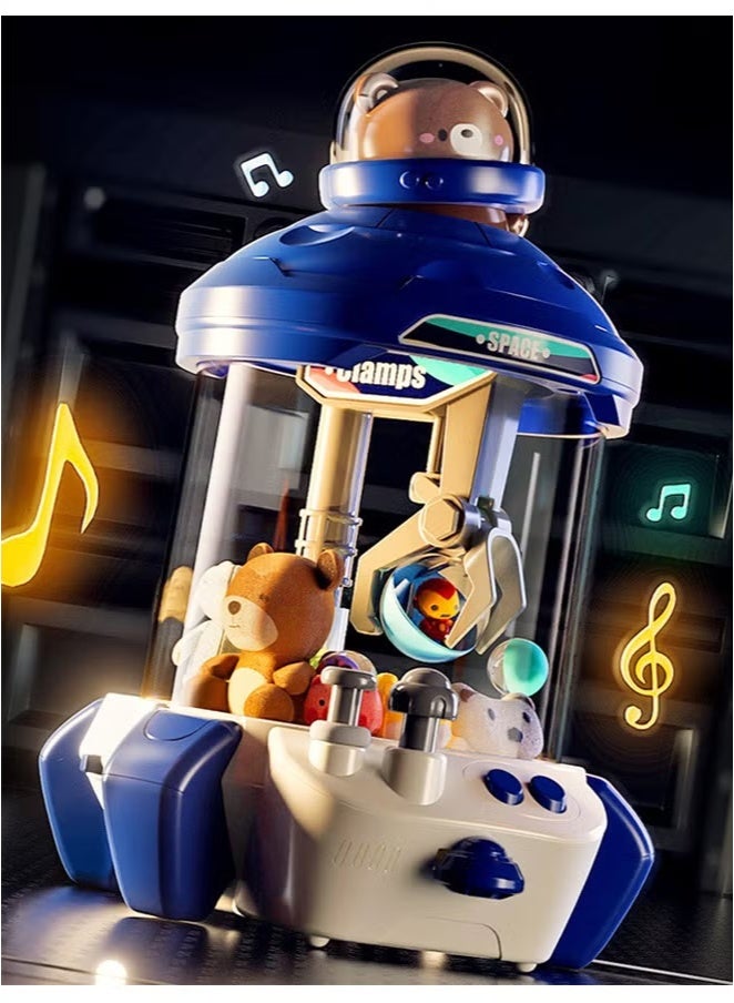 ألعاب أطفال ماكينة مخلب صغيرة على شكل صاروخ كرتوني تعمل بالعملة المعدنية، لعبة أركيد رافعة دمى، لون أزرق - Image 4