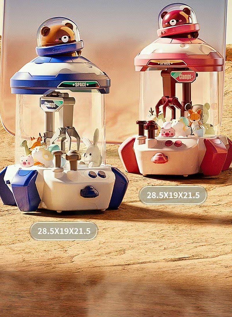 ألعاب أطفال ماكينة مخلب صغيرة على شكل صاروخ كرتوني تعمل بالعملة المعدنية، لعبة أركيد رافعة دمى، لون أزرق - Image 3