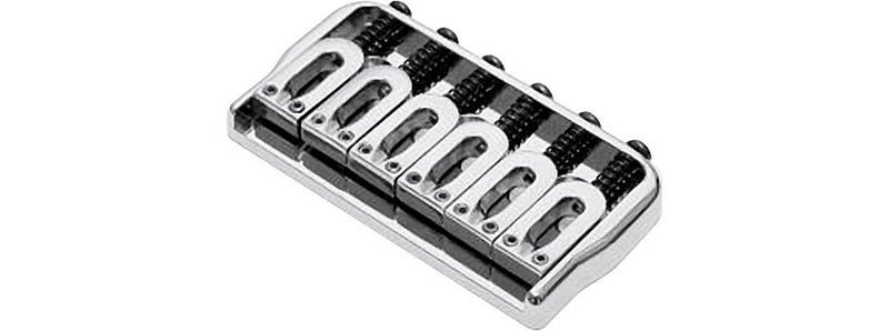 Hipshot 6-String US Fixed Guitar Bridge .125 Chrome - Image 2