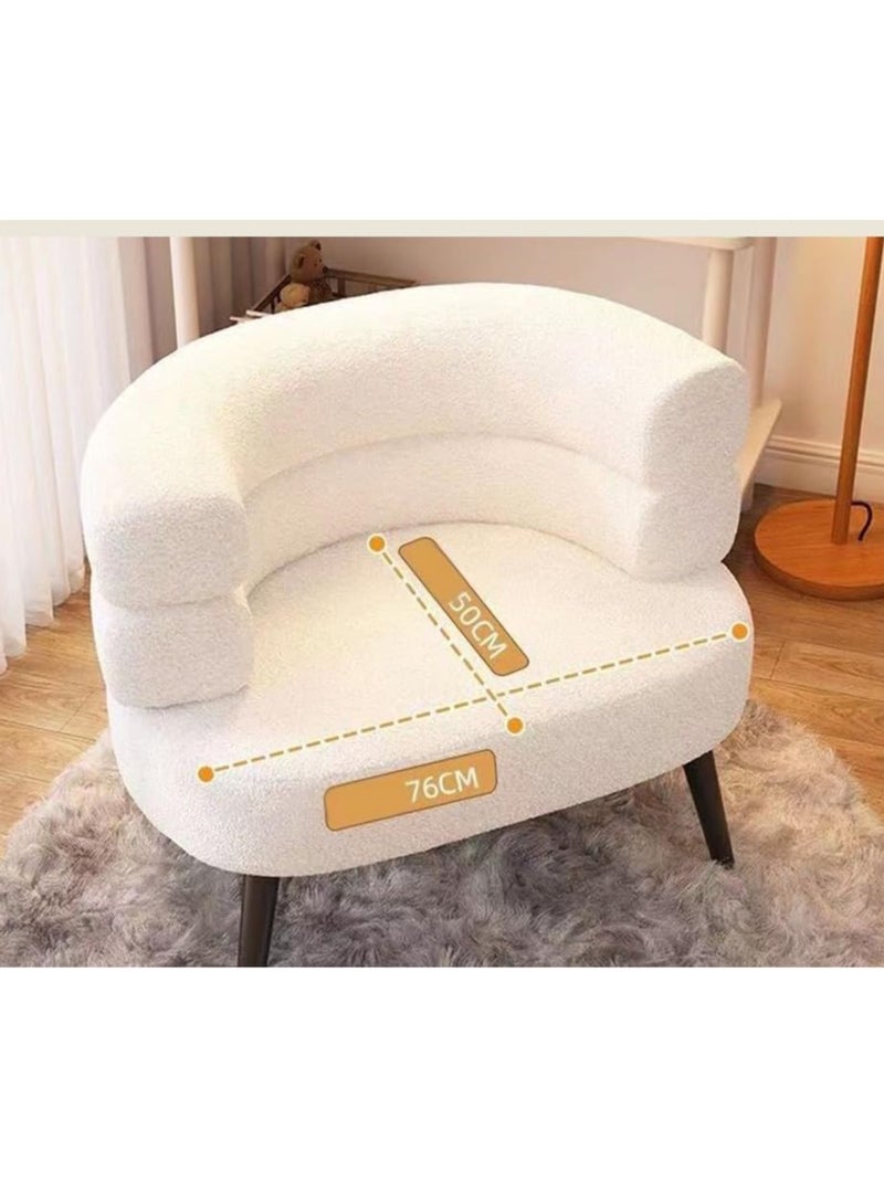 Youqin Home Single Seater Sofa Armchair, Lazy Susan, Sun Chair for Living Room, Bedroom, Apartment, Balcony, Washable, Small (White) - Image 5