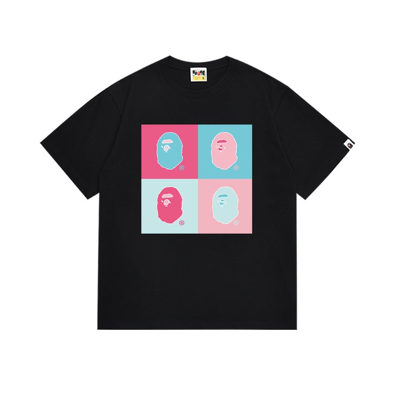 بايب تي شيرت رياضي قصير الأكمام مموه مشترك بين BAPE وميامي الدولي للجنسين - موضة الشارع العصرية - Image 1
