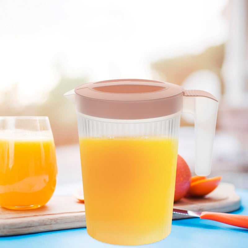 Plastic Drink Pitcher with Lid 2l Pink High Temperature Resistant Juice Container for Fridge and Home Beverage Serving - Image 5
