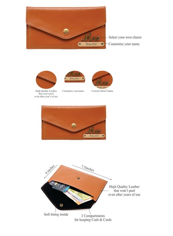 AICA Personalised Name, Charm & Color Couple Leather Wallet 8Pcs Gift Set for Men & Women |Marriage Wedding Anniversary Gift for Couples Friend Husband Wife,Brown - Image 5