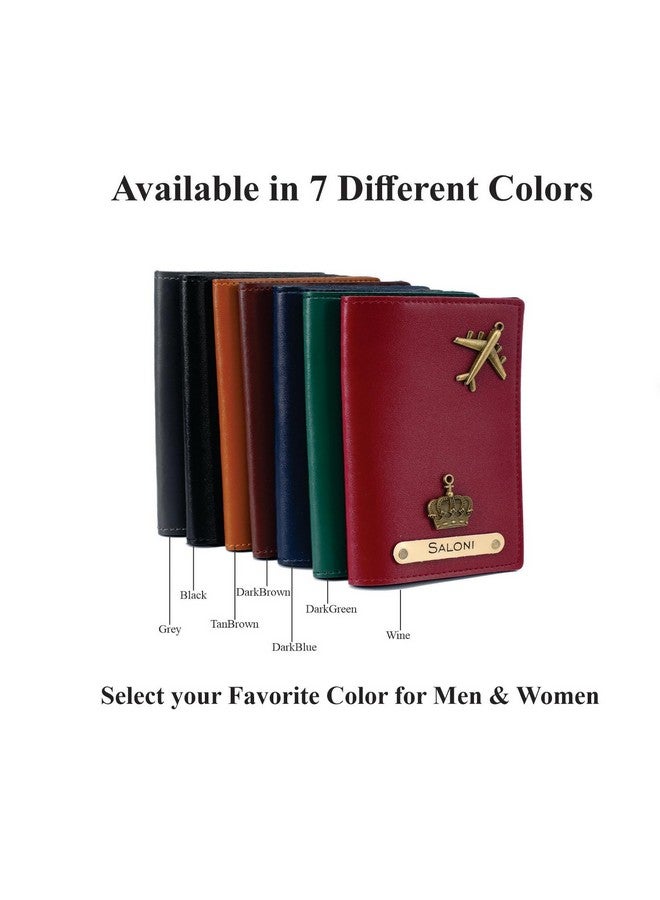 AICA Personalised Name, Charm & Color Couple Leather Wallet 8Pcs Gift Set for Men & Women |Marriage Wedding Anniversary Gift for Couples Friend Husband Wife,Brown - Image 3