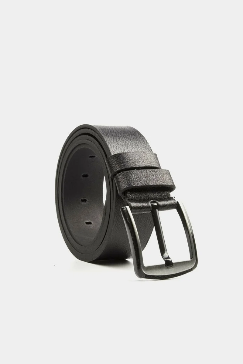 باسكان Large Size Men's Genuine Leather Denim Belt