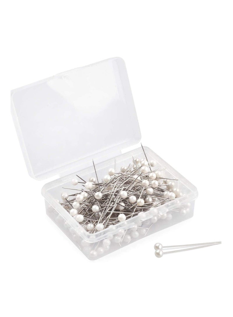 SYOSI 1000PCS دبابيس كروية لؤلؤية ، دبابيس دفع ، دبابيس خرائط ، دبابيس خياطة ، دبابيس حرف يدوية لخياطة DIY ، دبابيس لؤلؤية ، دبابيس مستقيمة مع رؤوس زخرفية ، دبابيس كروية زخرفية للخياطة اليدوية DIY  - Image 1