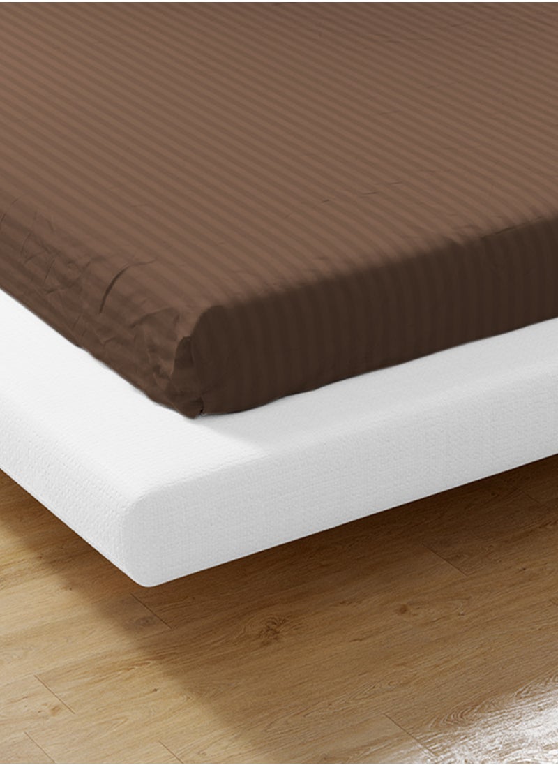 Queen Striped Fitted Sheet with 2 Pillow Case 180 x 200 Cm Coffee Brown - pzsku/Z2FAFC7EA9B7174C043DCZ/45/_/1727176935/2995c1d3-a689-4cde-8fc6-f1a3513ff540