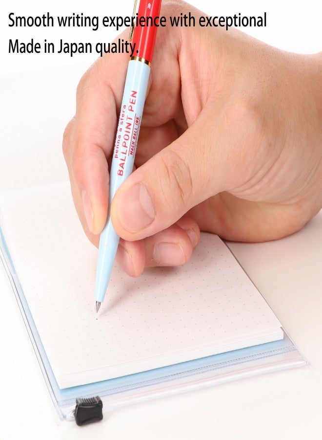 MARK'STYLE days 0.5mm Black Gel Ink Retractable Ballpoint Pen - Quick-Drying, Stylish Retro Design for Planners & Notebooks (Blue x Yellow) - Image 5