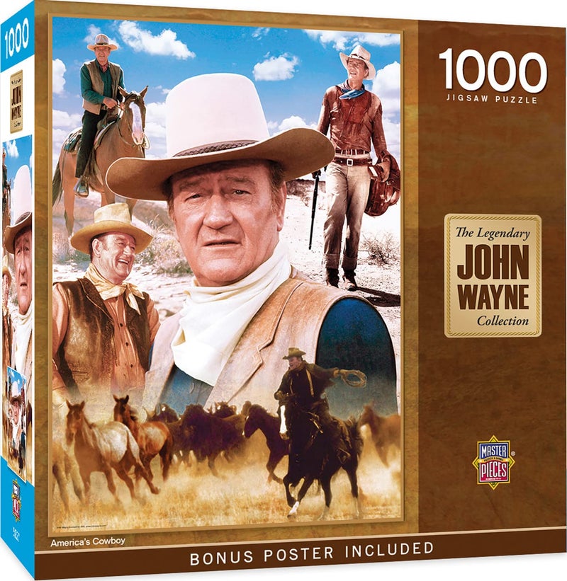 MasterPieces 1000 Piece John Wayne Jigsaw Puzzle for Adults, Family, Or Youth - America's Cowboy - 19.25"x26.75" - Image 1
