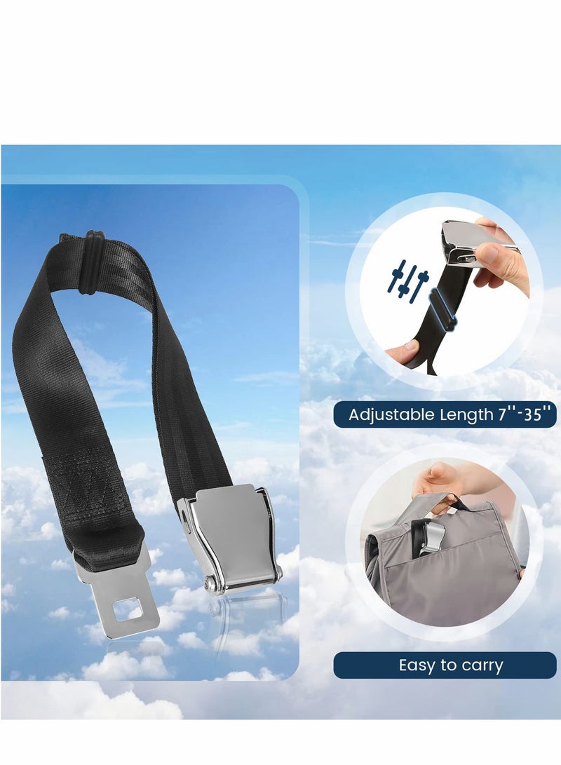 Excefore Airplane Seat Belt Extender Adjustable 7-35'' Universal Airline Seatbelt Extenders with Carry Case Compatible with Most Airplane Except Southwest Airlines Alaska Airlines CPC Certificate CPSIA Test - Image 2