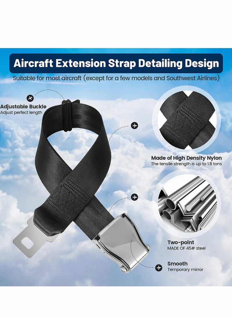 Excefore Airplane Seat Belt Extender Adjustable 7-35'' Universal Airline Seatbelt Extenders with Carry Case Compatible with Most Airplane Except Southwest Airlines Alaska Airlines CPC Certificate CPSIA Test - Image 4