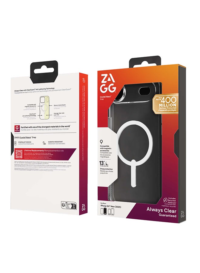 ZAGG iPhone Air Case – Crystal Palace Snap MagSafe Compatible Clear Cover with Graphene Strength, 13 ft Drop Protection & Anti-Yellowing – Clear - Image 2