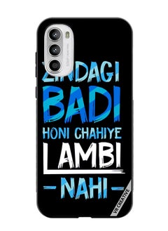 Protective Case Cover For Motorola Moto G82 Zindagi Badi Honi Chahilye Lambi -Nahi- Quots Design Multicolour