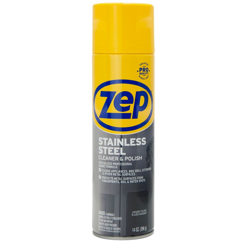 Zep Stainless Steel Cleaner and Polish 14 ounces - ZUSSTL14 - Protects Metal Surfaces from Fingerprints, Soil and Waterspots - Image 1