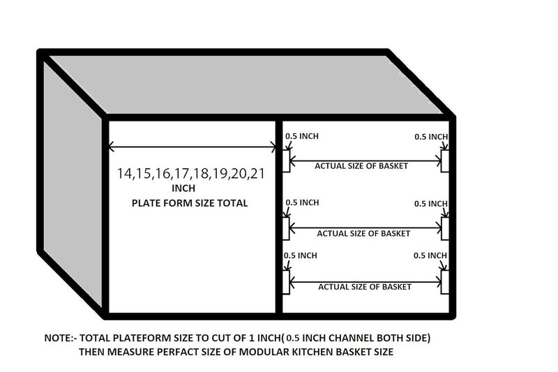 PN BASKET PN BASKET 202 Stainless Steel Modular Kitchen Basket Rectangular Wired 4 cutlery 6 Plain 8 thali set of 3 Size 19 Inch Width20 Inch Depth Silver  - Image 2