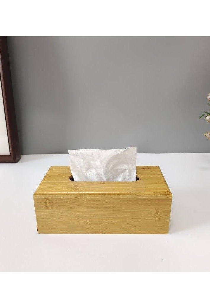 Wooden Tissue Box Holder, Tissue Dispenser Organizer for Car, Home, Room, Hotel Decoration, Rectangle 1pc IR  - Image 1