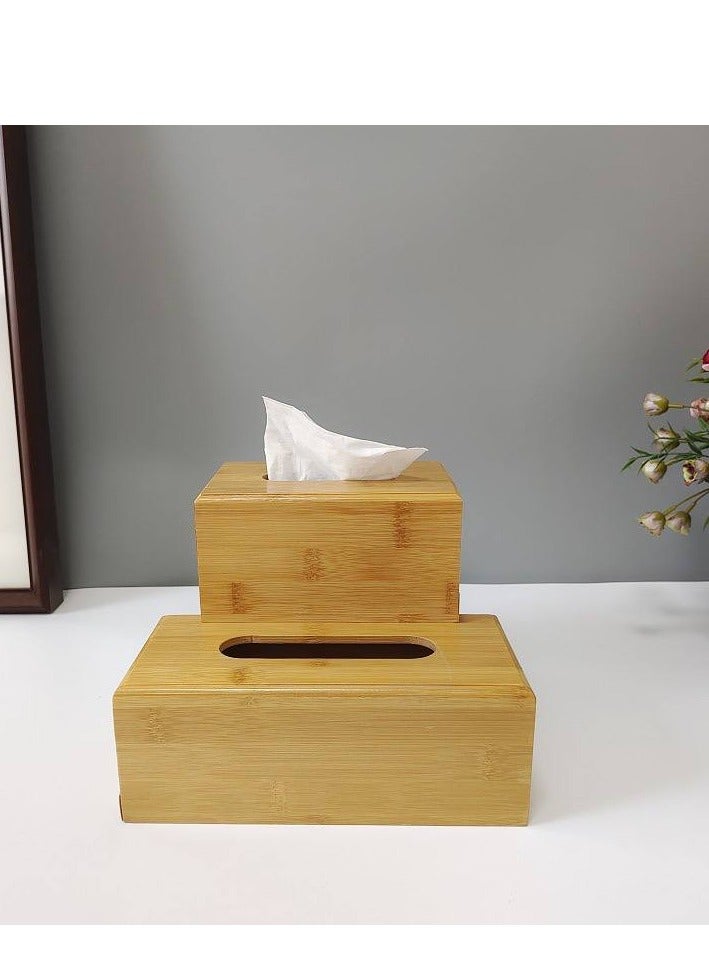 Wooden Tissue Box Holder, Tissue Dispenser Organizer for Car, Home, Room, Hotel Decoration, Rectangle 1pc IR  - Image 3