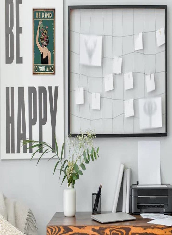 Bestylez Inspirational Boho Wall Art - "Be Kind to Your Mind" Metal Poster, 12x8 Inches, Vintage Botanical Design for Office and Home Deco (951) - Image 3