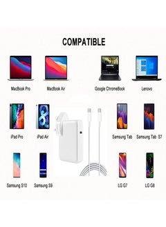 XICEN شاحن USB C Mac Book Pro بقوة 96 واط، محول طاقة شاحن Mac سريع الشحن متوافق مع MacBook Pro 16/15/14/13 بوصة وMacBook Air 13 بوصة، محول شحن لأجهزة الكمبيوتر المحمول/الكمبيوتر اللوحي/الهاتف الذكي مع منفذ USB C  - Image 3