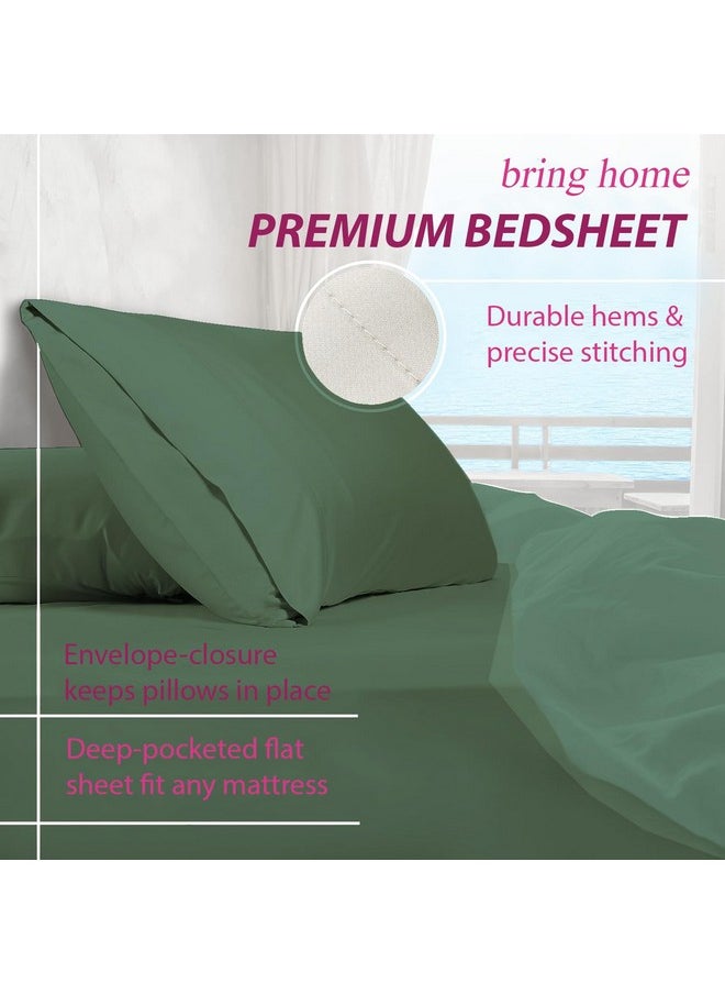 Trance Home Linen 300 TC Pure 100% Cotton | Soft Skin Safe | Breathable King Size Flat Bedsheets | All Season Soft Fabric | Double Bedsheet Set with 2 Pillow Covers (108x108 Inches Aqua Green) - pzsku/Z2FB05351E101BFAFCE21Z/45/_/1737806060/31b9d127-8147-42c4-9fe9-4ad2aa89dc4e