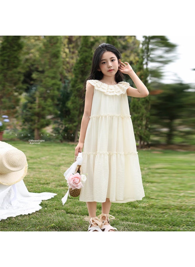 Luson Chen Da Zhu Girls' Sleeveless Dress, Summer New Style, Peter Pan Collar Children's Dress, Fashionable A-line Skirt - Image 3
