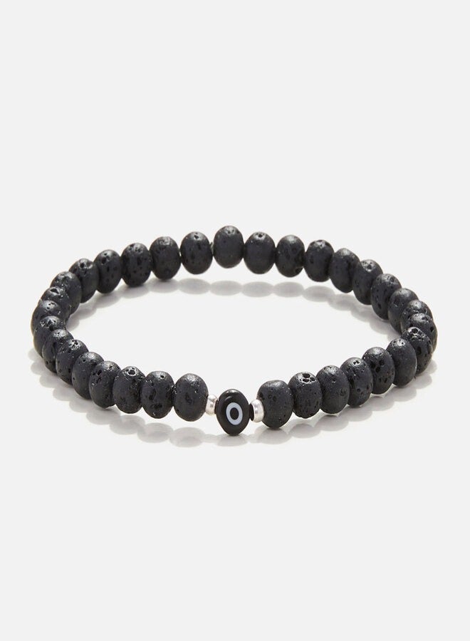 Chrysostomos Handmade Bracelet with Lava and Evil Eye For Men