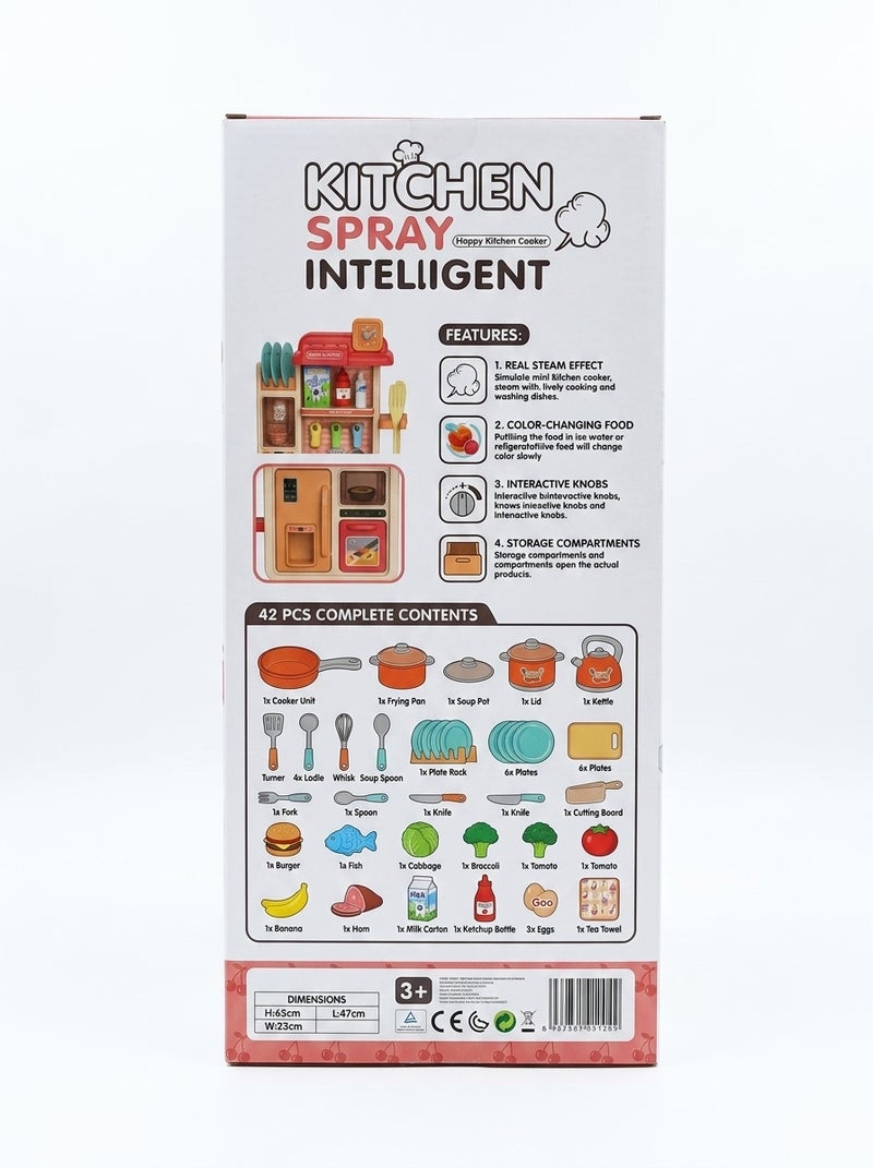 general The Large Kitchen 42pcs 708 is a premium playset designed to deliver a realistic and enjoyable cooking experience for children. It includes 42 diverse pieces of utensils and accessories that let kids imitate their parents in the kitchen while developing fine motor skills. Crafted from durable, child‑safe plastic, it ensures safety during active play. Its spacious design provides ample room for group play, encouraging cooperation and social interaction. - Image 4