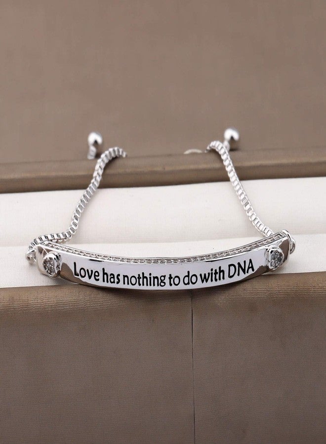 Zuo Bao Step Parent Jewelry Love Has Nothing To Do With DNA Mother in Law Bracelet Birthday Keyring Gift for Stepmom (Love Has C-S) - Image 2