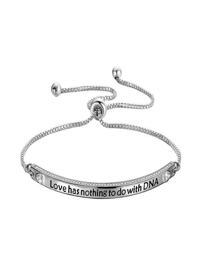 Zuo Bao Step Parent Jewelry Love Has Nothing To Do With DNA Mother in Law Bracelet Birthday Keyring Gift for Stepmom (Love Has C-S) - Image 1