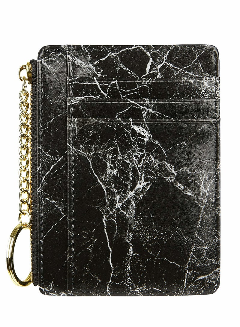 KASTWAVE Small Purses for Women, Hand Made Elegant Purse for Ladies, Slim Minimalist Card Holder with Keychain - Image 2