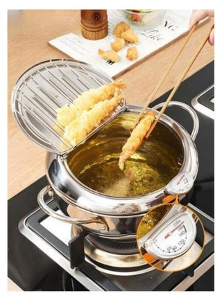 Deep Fryer Pot, 304 Stainless Steel Tempura Fryer Pan With Temperature Control,Lid,And Oil Drip Drainer Rack For French Fries Chicken Wings And Shrimp,20cm - pzsku/Z2FB0893A8D3CF5BC4DE5Z/45/_/1712916372/d26ac406-0914-4521-b3e5-c598aeaba8d9