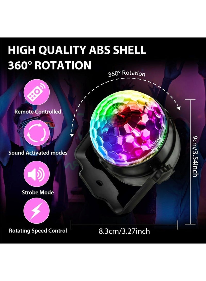 YOUGE 2PCS Disco Ball DJ Party Lights Sound Activated with Remote Control,  LED Magic Ball Light or Parties Birthday Wedding KTV Christmas Halloween Dancing Decoration Lighting Set - Image 3