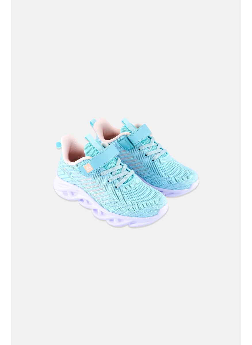 RBX Kids Girl Crochet Style Velcro Running Shoes, Mint  - Image 1