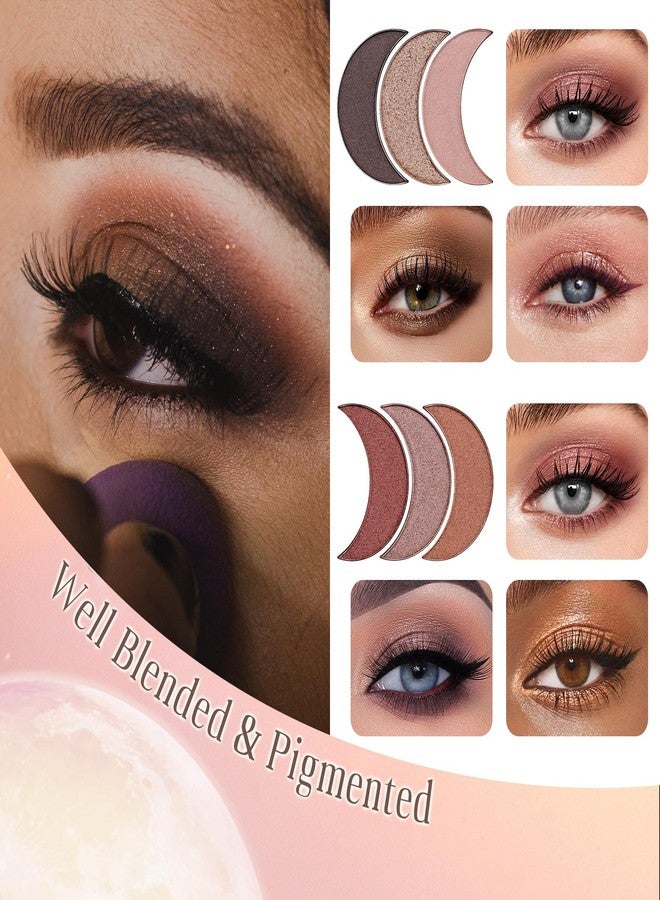 COLOR NYMPH لوحة مكياج ظلال العيون 9 ألوان من كولور نيمف丨أحمر خدود هايلايتر برونزر بودرة ظلال العيون، مجموعة مكياج بحجم السفر مع فرشاة ومرآة، تدوم طويلاً وذات صبغة عالية - مكياج عيون نود - Image 4