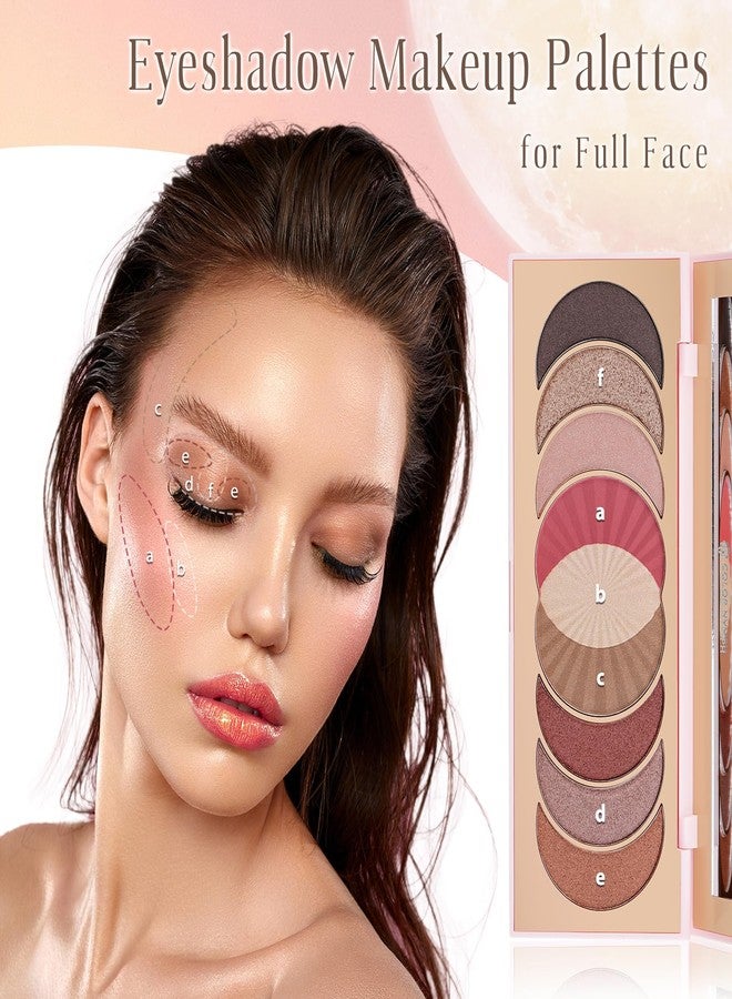 COLOR NYMPH لوحة مكياج ظلال العيون 9 ألوان من كولور نيمف丨أحمر خدود هايلايتر برونزر بودرة ظلال العيون، مجموعة مكياج بحجم السفر مع فرشاة ومرآة، تدوم طويلاً وذات صبغة عالية - مكياج عيون نود - Image 5