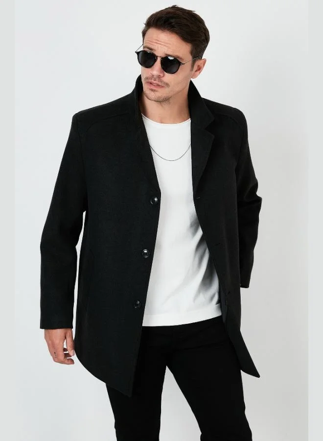 Buratti  Buratti Removable Hooded Grey Slim Fit Cashmere Coat Men's COAT 5841013 for Men | Best Price UAE