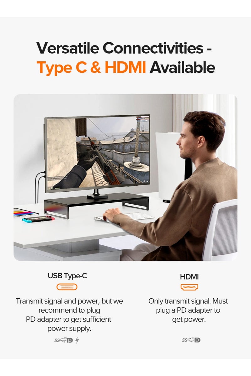 أوبيرفكت شاشة محمولة UPERFECT مقاس 23.8 بوصة 120 هرتز 1920*1080 FHD IPS USB C وميناء Mini HDMI شاشة ثانية للكمبيوتر المحمول/الهاتف/جهاز الألعاب، قابلة للتثبيت على حامل VESA - Image 4